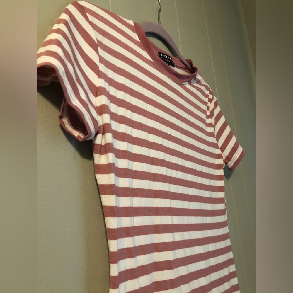 Pink Striped Bodycon Dress - Picture 2 of 4